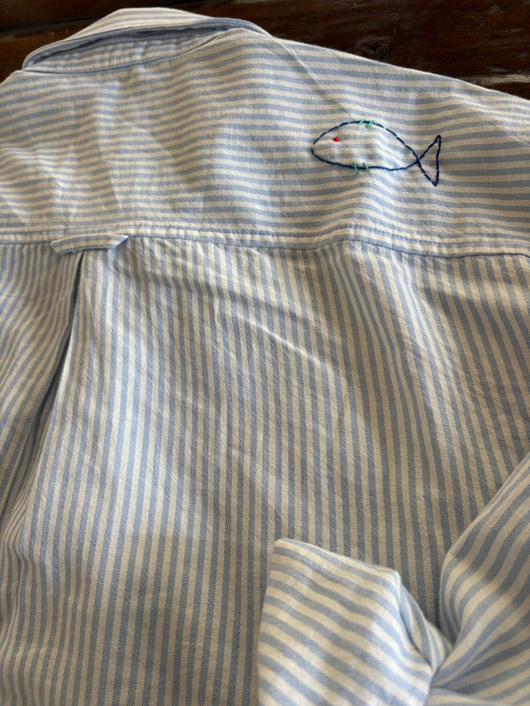 Hand Embrloidered Women's Boyfriend Button down shirt