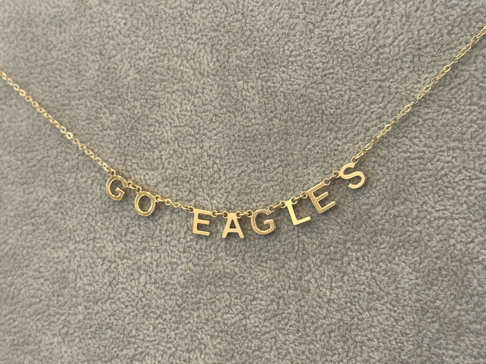Go EAGLES Gold Chant Necklace