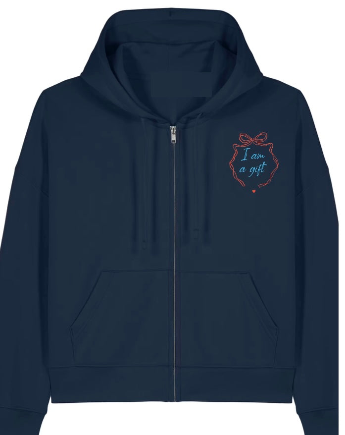 Women's I AM A GIFT Long Sleeve Fleece Zip Hoody