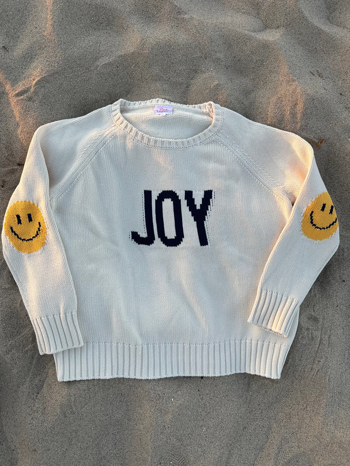 JOY Happy Face Chunky Crew Sweater