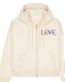 Women's LOVE  Long Sleeve Fleece Zip Hoody