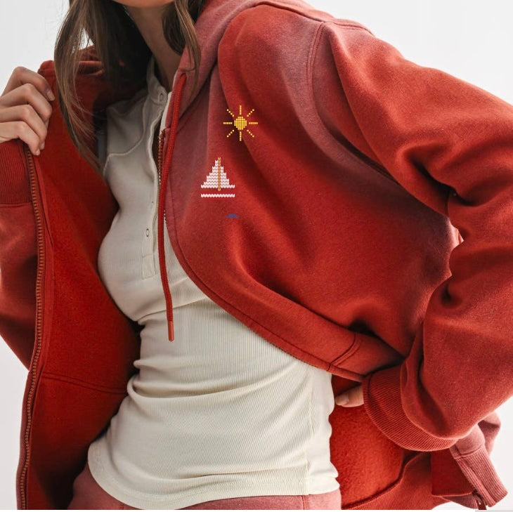 Women's Ombre Seas & Greetings Long Sleeve Fleece Zip Hoody