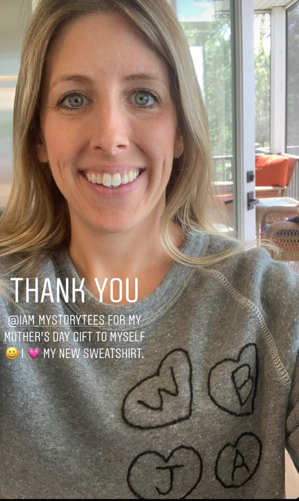 HEART/ INITIAL Hand Embroidered Long Sleeve Fleece Sweatshirt