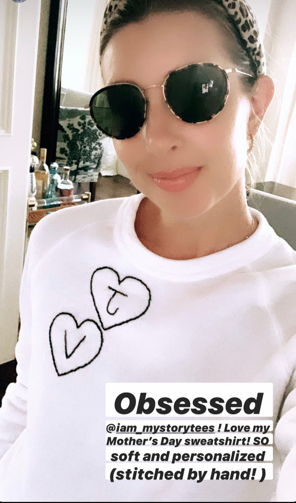 HEART/ INITIAL Hand Embroidered Long Sleeve Fleece Sweatshirt