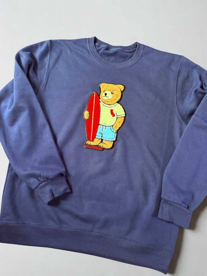 Surfer Bear Patch Long Sleeve Crew