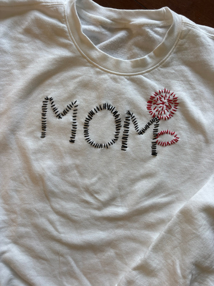 Women's Hand Embroidered MOM Sweatshirt