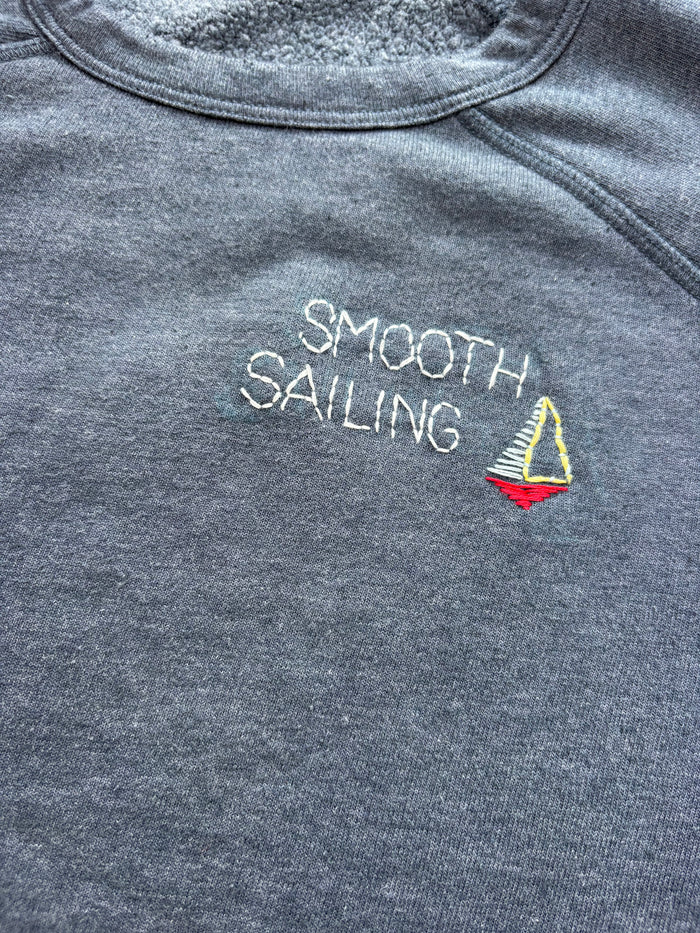 Hand Embroidered Smooth Sailing Long Sleeve Sweatshirt