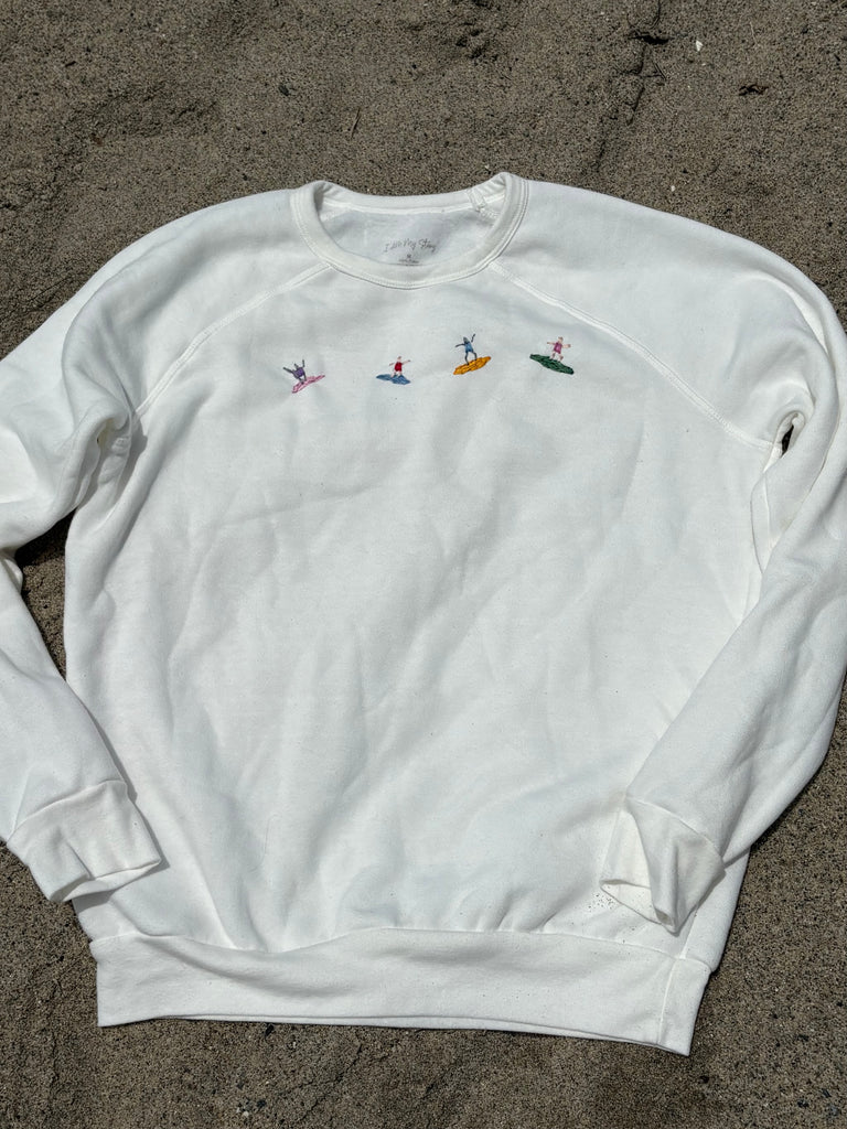 Hand Embroidered Surfer Sweatshirt