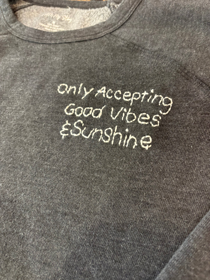 Hand Embroidered Good Vibes Sweatshirt