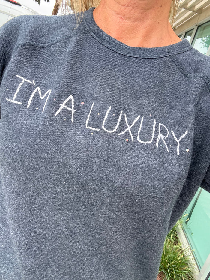 Hand Embroidered Long Sleeve Fleece Sweatshirt