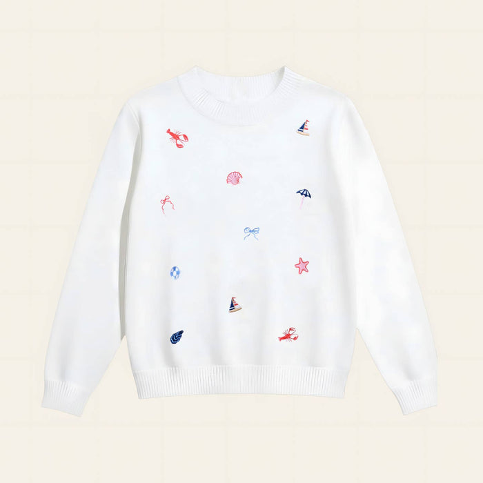 BEACH DAYS Women's embroidered sweater
