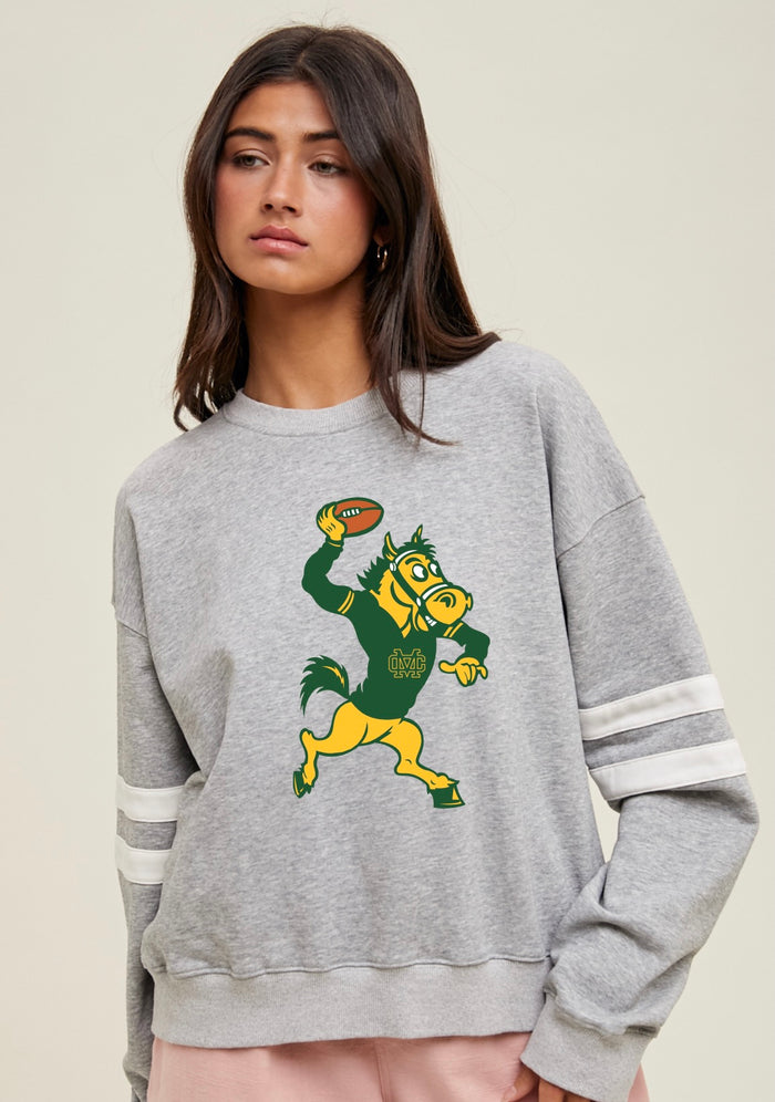 Mustang Varsity Grey Crew Sweatshirt