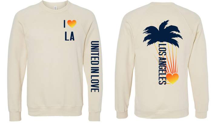 I Love LA Long Sleeve Fleece UNISEX Crew