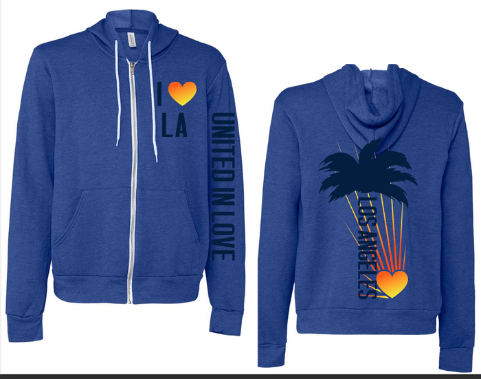 I Love LA Long Sleeve UNISEX Zip Hoody