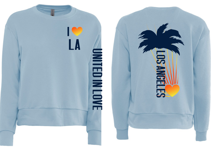 I Love LA Long Sleeve WOMENS French Terry Crew