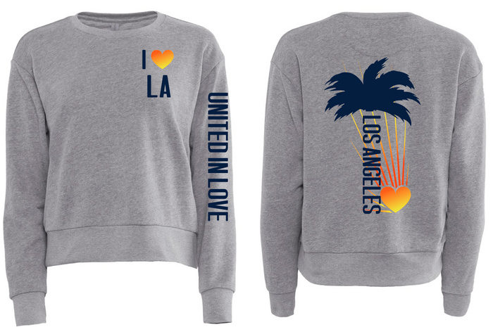 I Love LA Long Sleeve WOMENS French Terry Crew